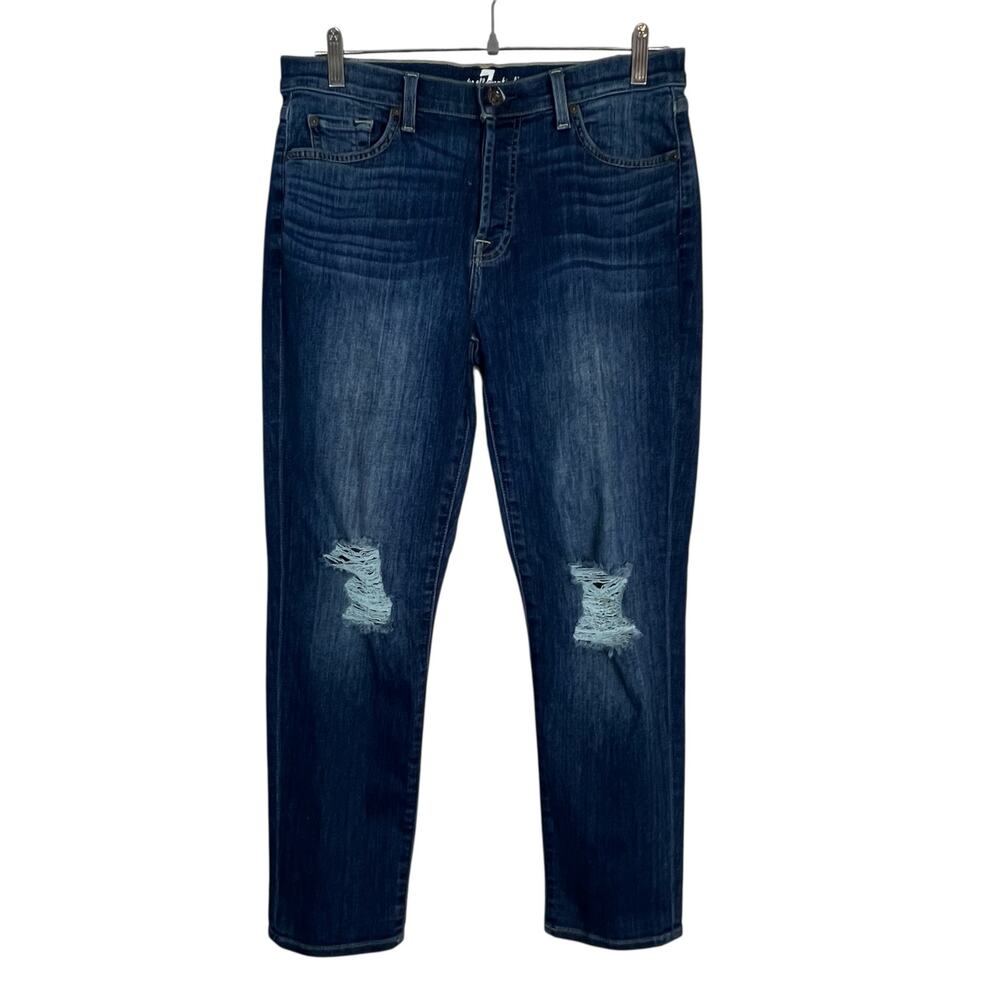 7 For All Mankind Josefina Skinny Boyfriend Jeans Women’s 28 Distressed Stretch